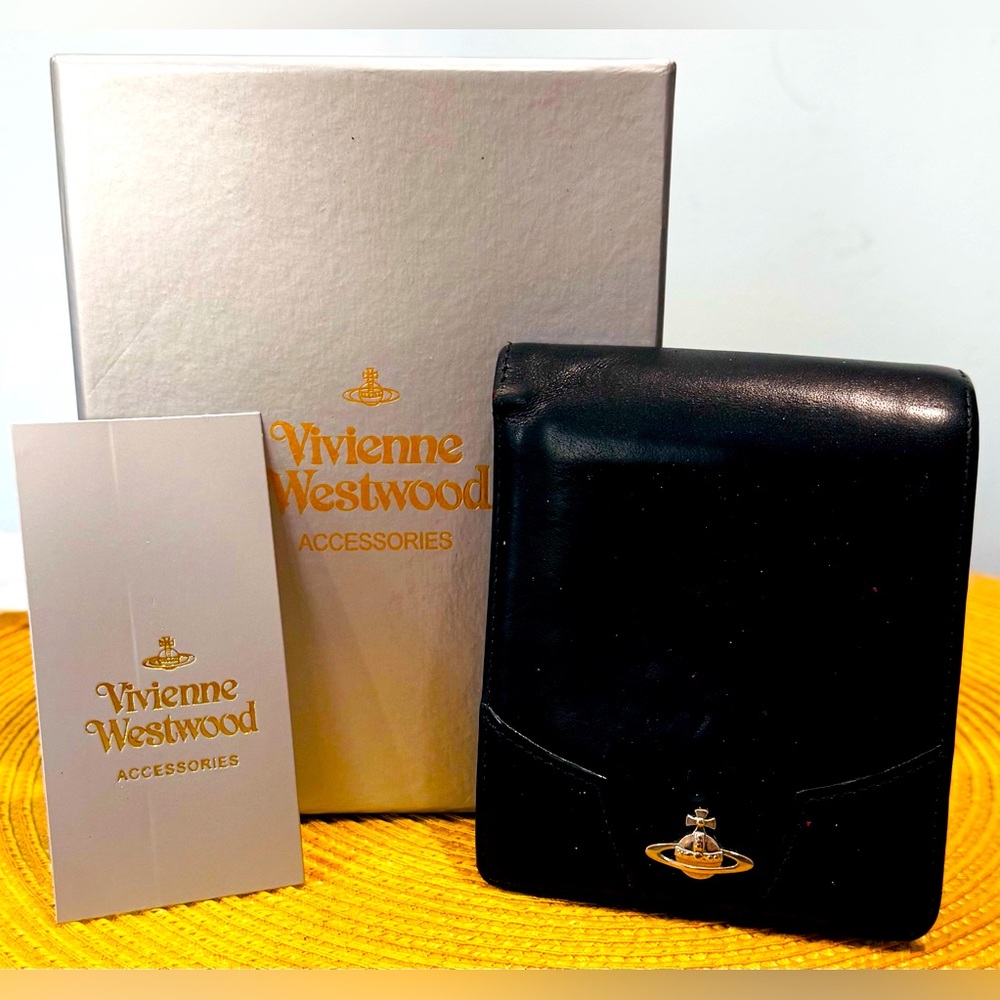 ❌❌sold❌❌Vivienne Westwood Black Orb Bifold Wallet w/ box and tags - Picture 1 of 9